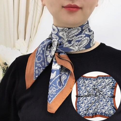 New 2020 Female Silk Neck Scarf Square Hair Scarves Foulard Head Brand Shawls And Wraps Neckerchief Bandana 70*70cm Hijab