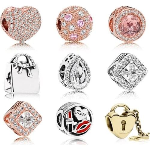 NEW 925 Sterling silver Quality Style Enamel Crystal Christmas Charms Bead Fit Bracelets DIY bracelet The factory wholesale