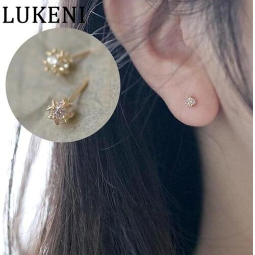 LUKENI Ladies 9K Gold Earrings Ladies Simple Style Earrings Party Hot Sale Earring Decoration 9K Gold Earrings 2020 New