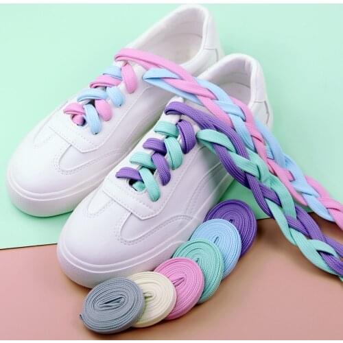 Candy Color Shoelace Classic Flat Double Hollow woven shoe Laces 110cm Sports Casual Sneakers shoeLace Flat shoe Laces Wholsale