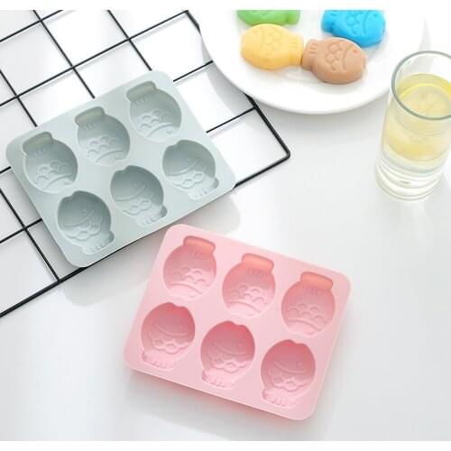 6 Grids DIY Cake Baking Silicone Mold Cartoon Cute Fish Shaped Chocolate Mould High Resistant Non-toxic Pastry Bread Baking Mold