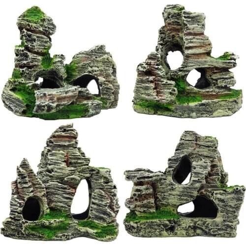 Hiding Cave Stone Artificial Handmade Resin Mountain Hiding Cave for Fresh Water