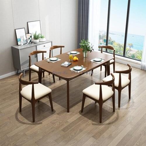 Nordic Style Horn Chair Solid Wood Dining Chair Home Stool Desk Chair Simple Modern Restaurant Dining Table And Chair