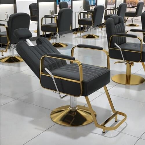 High grade hairdressing chair hair salon special barbers chair hair cutting lifting stainless steel reclining seat
