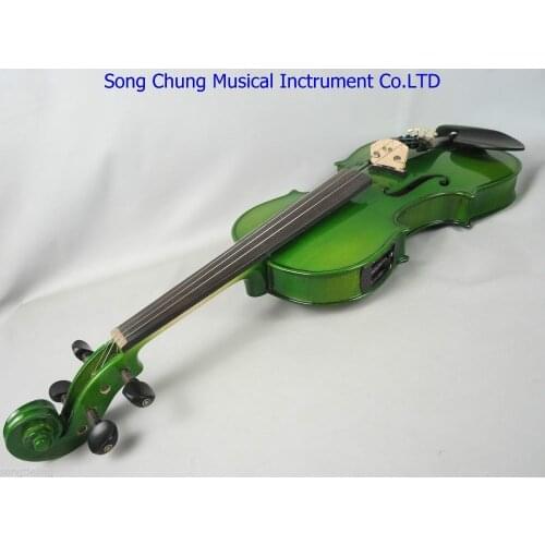 Green colors electric & acoustic violin 4/4 #7848