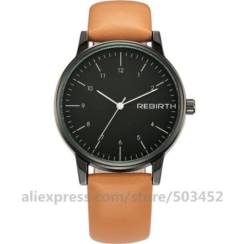 100pcs/lot Rebirth RE020C Women Watch Stud Scale Wristwatch PU Belt Ladies Watches Left Three Eye Small Arab Number relógio