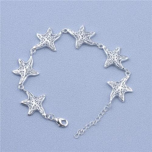 Star Shape Adjustable Length Bracelet for Women Men Color Hand Link Chain Fashion Jewellry