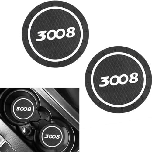 1PCS Car Water Cup mat for Peugeot 3008 Anti-slip Pad Mat Silica Gel mat Accessories Car Stylin