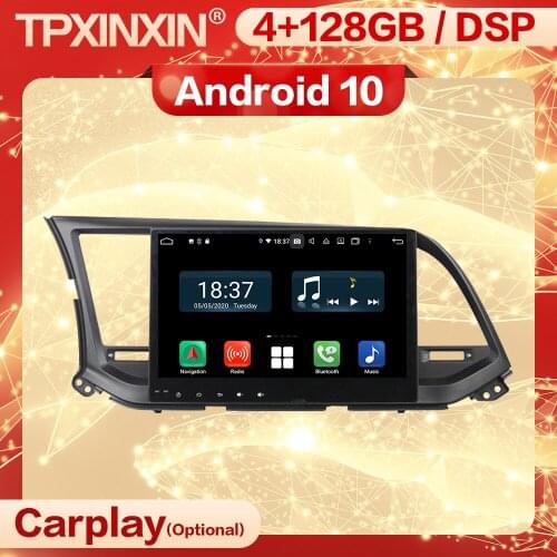 128G Carplay 2 Din Android 10.0 Screen Stereo Receiver For Hyundai Elantra 2015 2016 2017 2018 Auto Radio Audio Player Head Unit