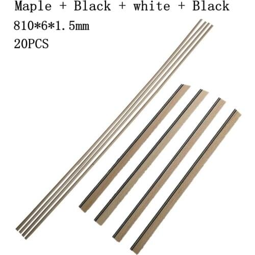 20 pcs mpale+bk+wh+bk guitar Binding Inlay Body Project Purfling Strip Guitar Bass Ukulele Accessories wood