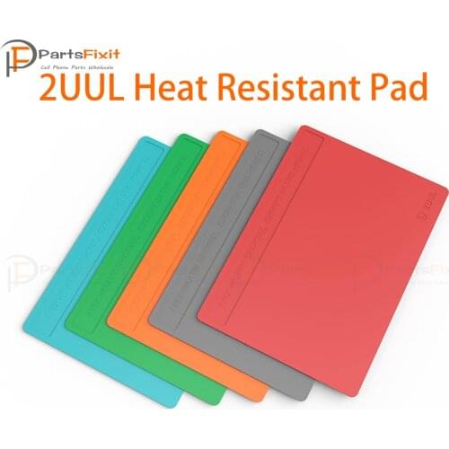 2UUL Colorful Heat Resisting Silicone Pad with Anti Dust Coating Insulation Welding Mat 400*280mm Workbench Protection Organizer
