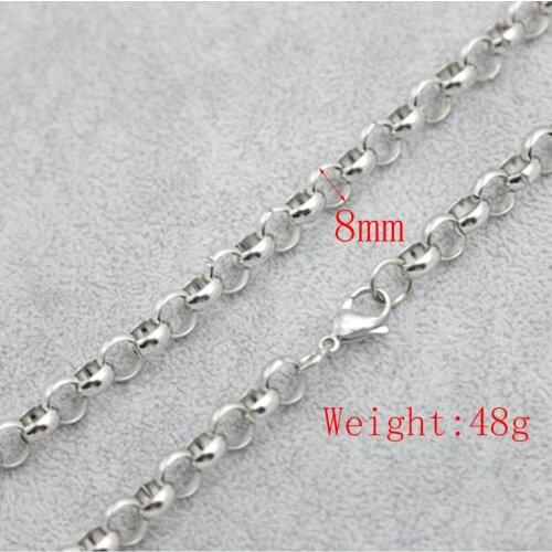 5pcs New Pattern 316 Stainless Steel 24inch 8mm rolo necklace Chains for lockets Pendant Women Men