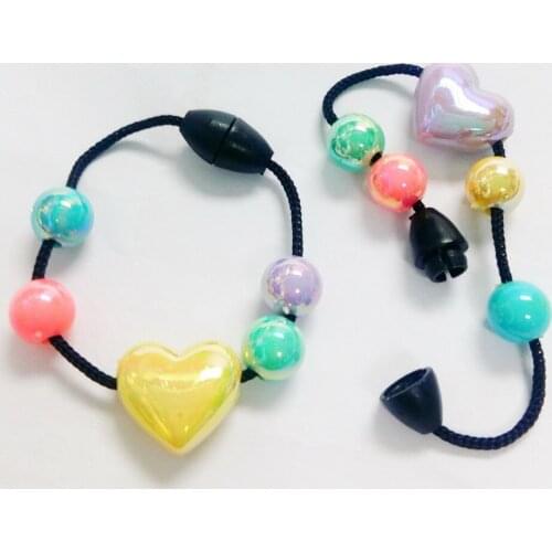 6 pcs Princess heart Bracelet E136 for Girl woman Pinata Party Favor Game Gift Charm Beads Pinata Birthday Novelty Prize