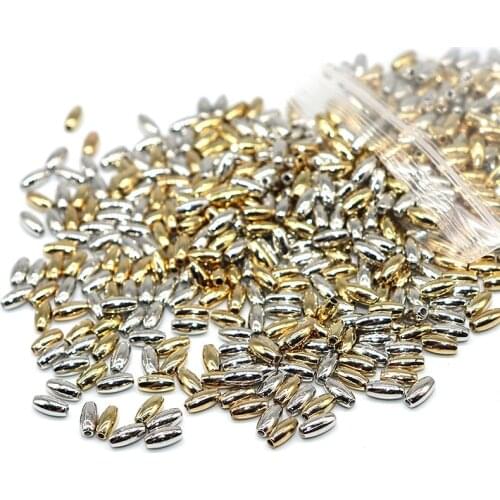CCB Beads for Bracelet Jewelry Findings Components 6*3mm 500/1000pcs CCB Oval Shape Spacer Loose Beads Handmade