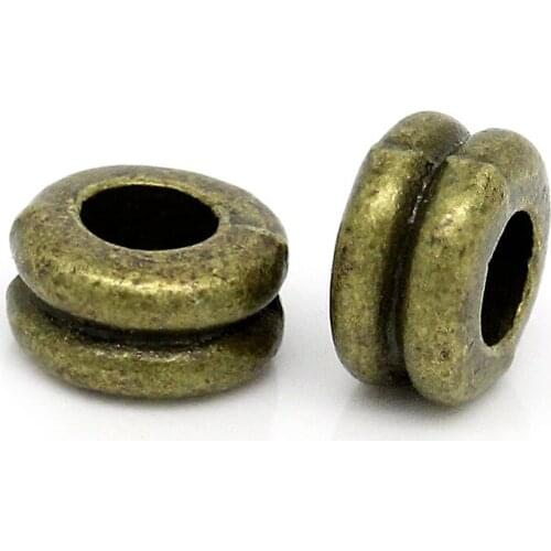 DoreenBeads Spacer Beads Dumbbell Metal Antique Bronze Color DIY Making Jewelry Findings 6mm x 3mm,Hole:Approx 2.6mm,200PCs