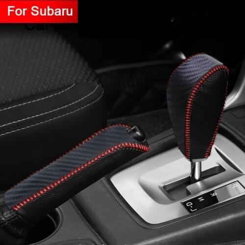 Car hand brake cover leather Car gear shift car accessories for Subaru Forester VX OUTBACK LEGACY ASCENT IMPREZA