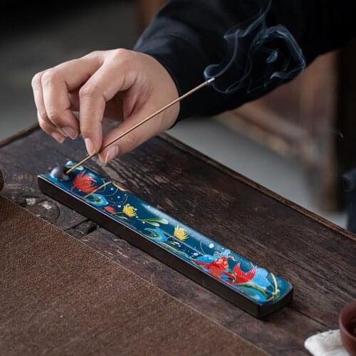 Enamel line incense burner incense insert ceramic creative tea ceremony for antique lying incense burner incense holder