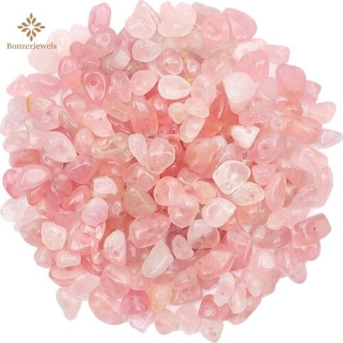Stone Rose Natural Quartzs Irregular Chip Gravel Beads For Jewelry Making Diy Bracelet Necklace Jewellery