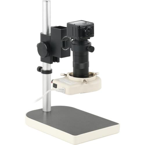 5MP CMOS USB Microscope Camera Free Driver For Industry Lab PCB USB Output + 130X C-mount Lens + 56 LED Light + Stand