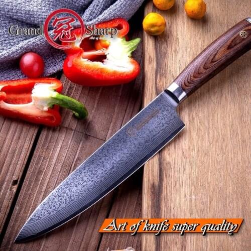 Damascus Kitchen Knives Chef Knife 8 Inch vg10 Japanese Damascus Stainless Steel Cooking Tools Gift Box Blade Sheath Kitchenware