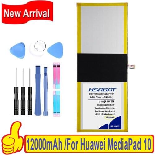 Top Brand 12000mAh HB3X1 HB3484v3eaw-12 Battery for Huawei MediaPad 10 Link S10-201wa Tablet PC Batteries + free gfit