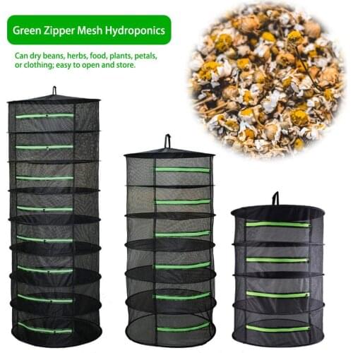 Multifunctional Drying Rack NET Dryer 4/6/8 Layer 0.6M Zipper Mesh Hydroponics For Food Clothing And Petals Quickly Dry Tool
