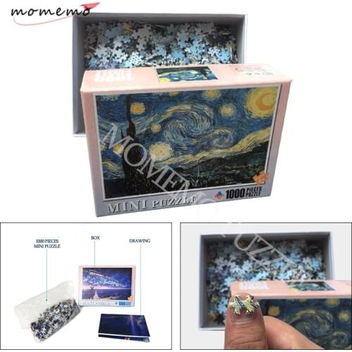 MOMEMO Starry Night Puzzle 1000 Pieces World Famous Oil Painting Jigsaw Puzzle Wooden Puzzle Toys for Adults Puzzles Lovers Gift