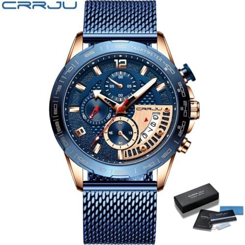 Mens Watches Chronograph Stainless Steel Waterproof Date Analog Quartz Fashion Business Wrist Watches for Men Edelstahlband