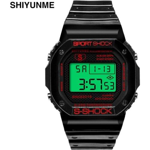 SHIYUNME Fashion Design Men Watch Square Dial Luminous Electronic Watches Man Causal Sports Shock Wristwatches Dropshipping