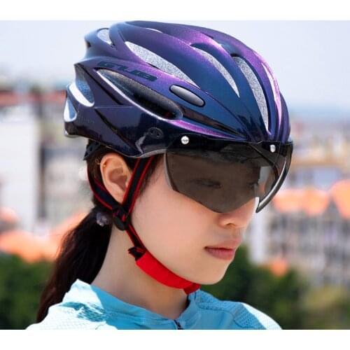 NEWBOLER Cycling Helmet Lens With Visor Magnetic Goggles Integrally-molded 58-62cm for Men Women MTB Road Bicycle Bike Helmet
