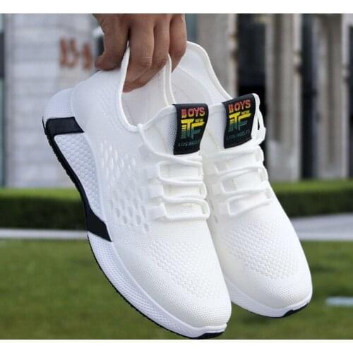 2021 new sports shoes mens breathable casual mesh shoes comfort increase lace-up non-slip low-top running white sneaker