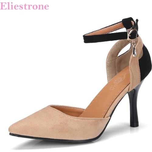 New Summer Hot Sexy Black Apricot Women Nude Sandals Stiletto Heels Ladies Party Shoes AS181 Plus Big Small Size 10 32 43
