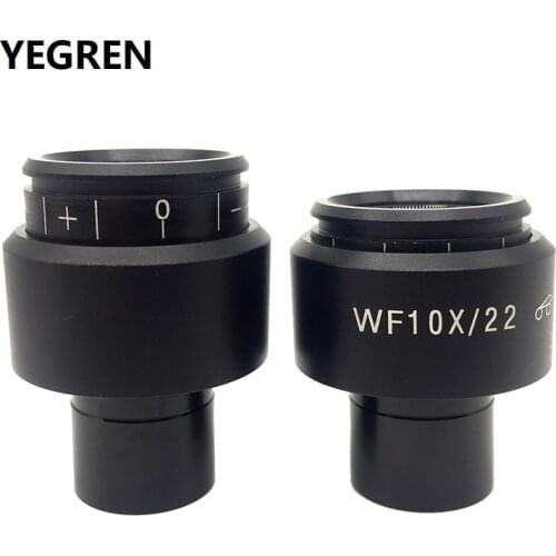 One piece WF10X/22 High Eyepoint Eyepiece Lens for Biological Microscope 22mm Diopter Adjustment WF10X 10X Fully Coated Ocular