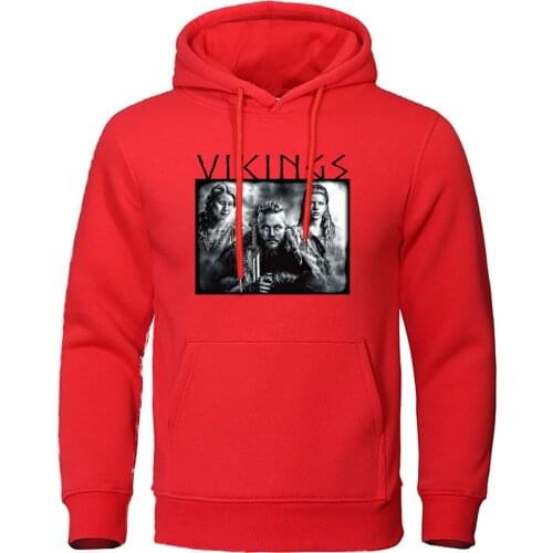 Autumn Warm Hoodies Vikings Ragnar Lothbrok Lagertha Pullover Men Hip Hop Harajuku Daily Casual Sweatshirt Mens Print Hoody