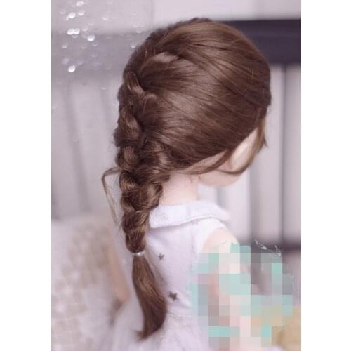 BJD Doll Wig suitable for 1-3 1-4 1-6 size milk tea long brown hair black gold red wig braids doll accessories
