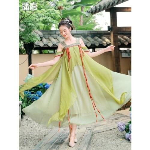 TIYIHAILEY Free Shipping Boshow Summer Long Maxi Sleeveless S-L Chiffon Ruffles Embroidery Chinese Style Dresses Spaghetti Strap