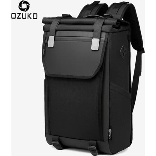 OZUKO Waterproof Men Backpack 15.6 inch Laptop Backpacks Fashion School Bagpack for Teenage USB Charging Male Travel Bag Mochila