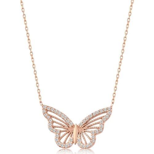 Silver Women 925 Butterfly Pendant Silver Stylish Modern Polite Design