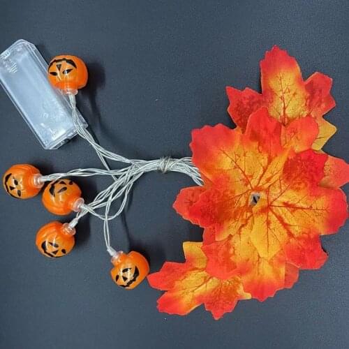 1.5/3/6M LED Artificial Halloween lights pumpkin maple leaf string lights for Home Garden Decoration Event Party Festive Supply