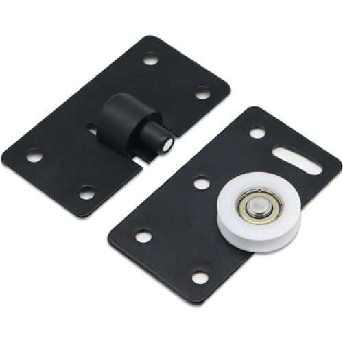 2PCS Wardrobe Accessories Pulley Mute Door Wheel Cabinet Sliding Rail Sliding Door Wheel Black Furniture Pulley B/C Style
