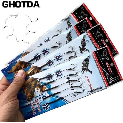 2pcs Carp Fishing Nylon Braided Thread High Carbon Steel Hook Swivel Boilies