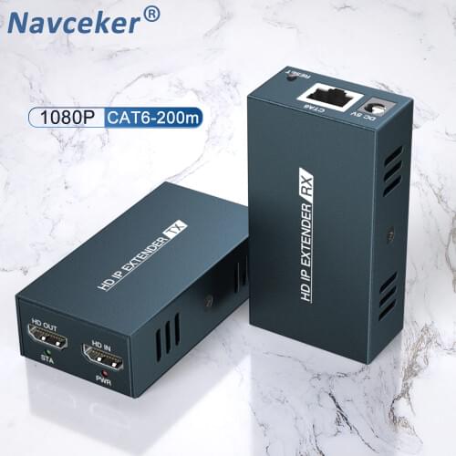 2019 New 200m H.264 HDMI Extender RJ45 Over IP TCP LAN Network HDMI Extender By Cat5 Cat5e Cat6 UTP/STP HDMI Extensor Ethernet