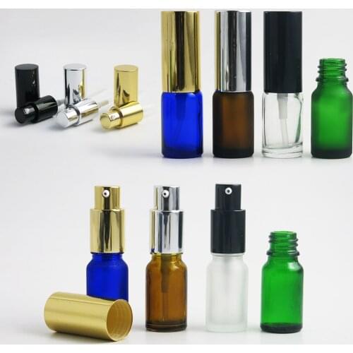 360 x 10ml Frosted Amber Blue Green Shampoo Lotion Pump Bottles 10cc Travel Portable Bottle Portable Cosmetic Container