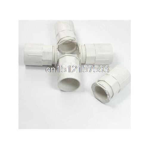 5 Pcs 32mm Inner Dia. Straight Fittings PVC Pipe Connectors White