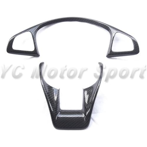 Car Accessories Dry Carbon Fiber Steering Wheel Cover Trim Fit For 2015-2016 C Class W205 A45 CLA45 GLA45 Steering Wheel Cover