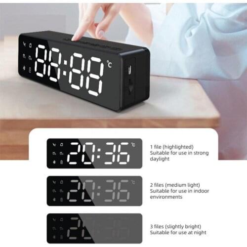 Speaker Bluetooth Wireless Portable Alarm Clock With LCD Display Stereo Bluetooth Speaker USB Chargeable Support TF Soundbar