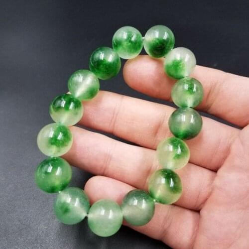 Genuine Burma Jade Bracelet Women Natural Ice Jadeite Beads Elastic Beaded Bracelets Gifts For Ladies Fine Jewelry Bangles