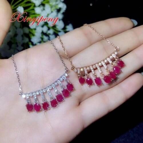 Xin yi peng 925 silver inlaid natural ruby bracelet Women bracelet fashion boutique