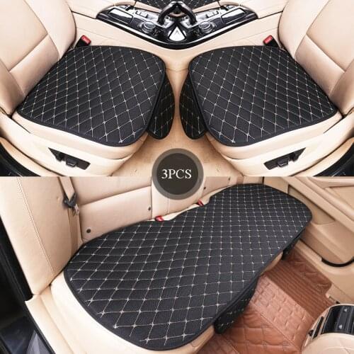 Flax Car Seat Cover Front Rear Linen Fabric Cushion Breathable Protector Mat Pad Four Season Anti Slip Auto Interior Accessories