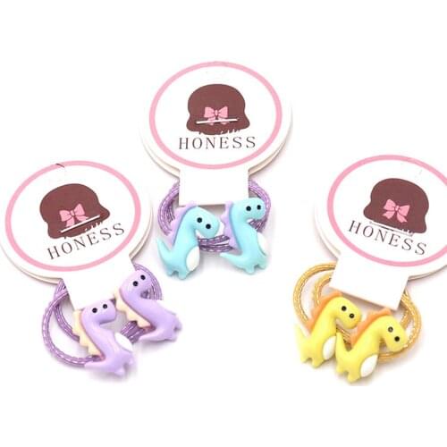 Kids Mini Cute Dino Hair Ties Dinosaur Hair Bands Stretch Elastic Ponytail Holder Hair Accessories for Girls HT118